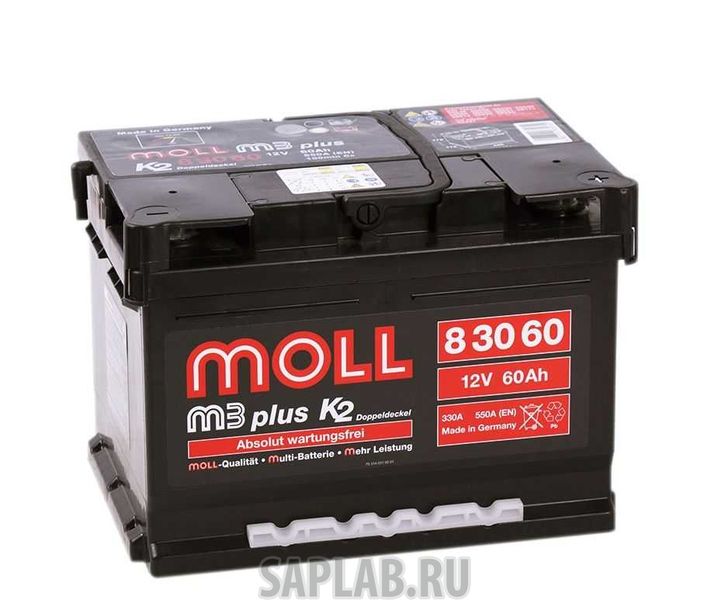 Купить запчасть  MOLL - 83060 Аккумулятор MOLL M3plus 60R 550A 242x175x175 83060