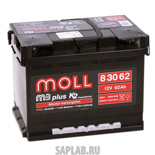 Купить запчасть  MOLL - 83062 Аккумулятор MOLL M3plus 62R 600A 242x175x190 83062