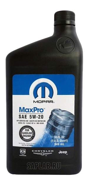 Купить запчасть MOPAR - 68218890AA Моторное масло Mopar MaxPro 5W-20 0,946л