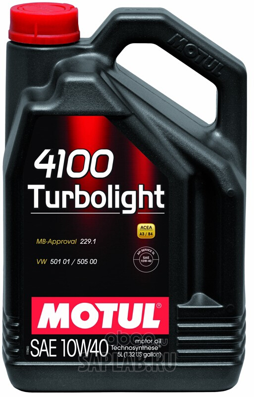 Купить запчасть MOTUL - 100355A Масло моторное полуситететическое Motul 4100 Turbolight 10W40 4л