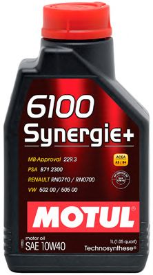 Купить запчасть MOTUL - 102781 Моторное масло Motul 6100 Synergie + 10w-40 1л