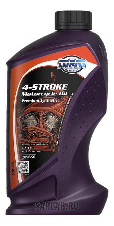 Купить запчасть MPM OIL - 52001S Моторное масло МРМ Oil 4-Stroke Motorcycle Oil Premium 20W-50 1л