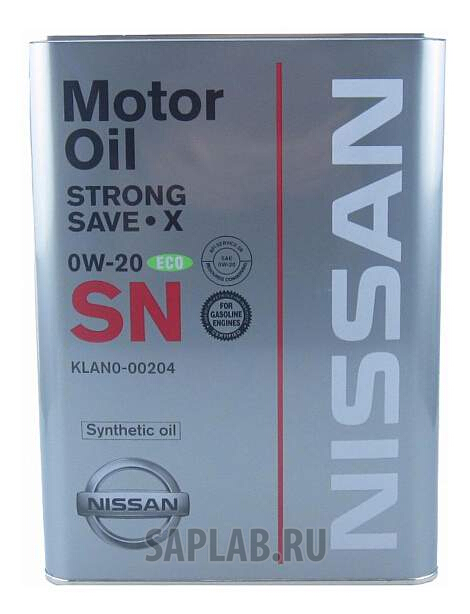 Купить запчасть NISSAN - KLAN000204 Моторное масло Nissan Strong Save X SN 0W-20 4л