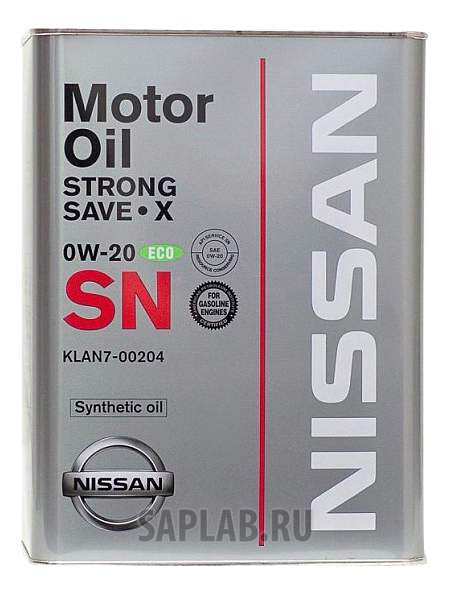 Купить запчасть NISSAN - KLAN700204 Моторное масло Nissan Strong Save X SN SAE 0W-20 4л