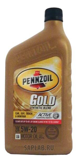 Купить запчасть PENNZOIL - 550022696 Моторное масло Pennzoil Gold Synthetic Blend SAE 5W-20 0,946л