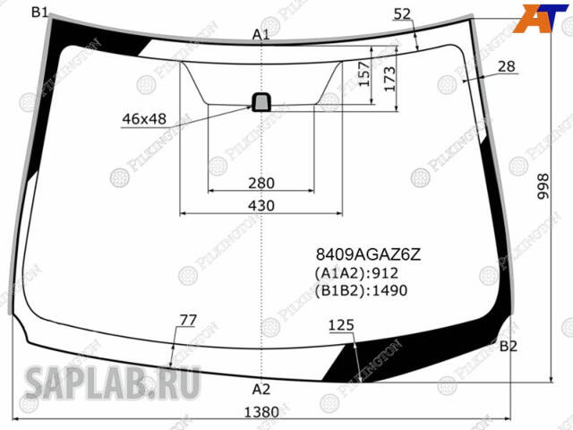 Купить запчасть PILKINGTON - 8409AGAZ6Z Автостекло WS8409GA6 на TOYOTA COROLLA 4D SED [Акуст.] (2012-2019) //EURO: 8409AGAZ6Z ветровое стекло