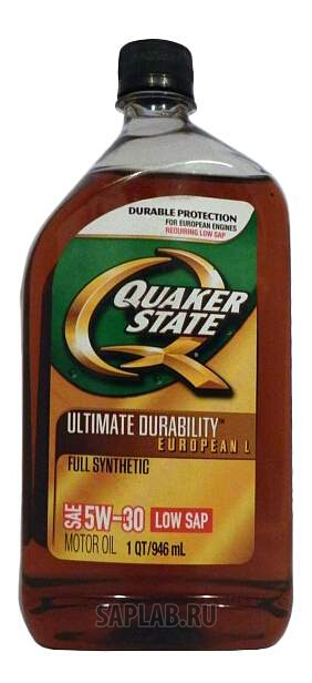 Купить запчасть QUAKER STATE - 550024144 Моторное масло Quaker state Ultimate Durability European L 5W-30 0,946л