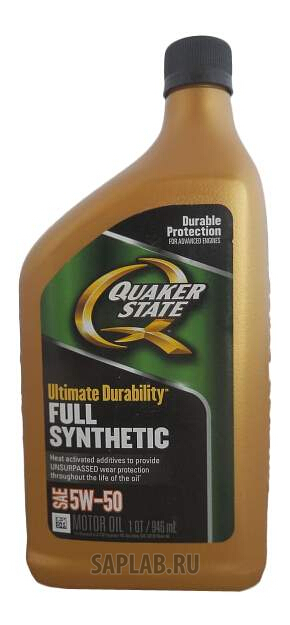 Купить запчасть QUAKER STATE - 550036718 Моторное масло Quaker state Ultimate Durability 5W-50 0,946л