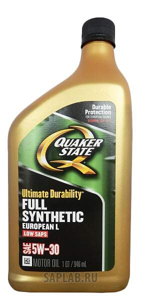 Купить запчасть QUAKER STATE - 550036731 Моторное масло Quaker state Ultimate Durability European L sae 5W-30 0,946л