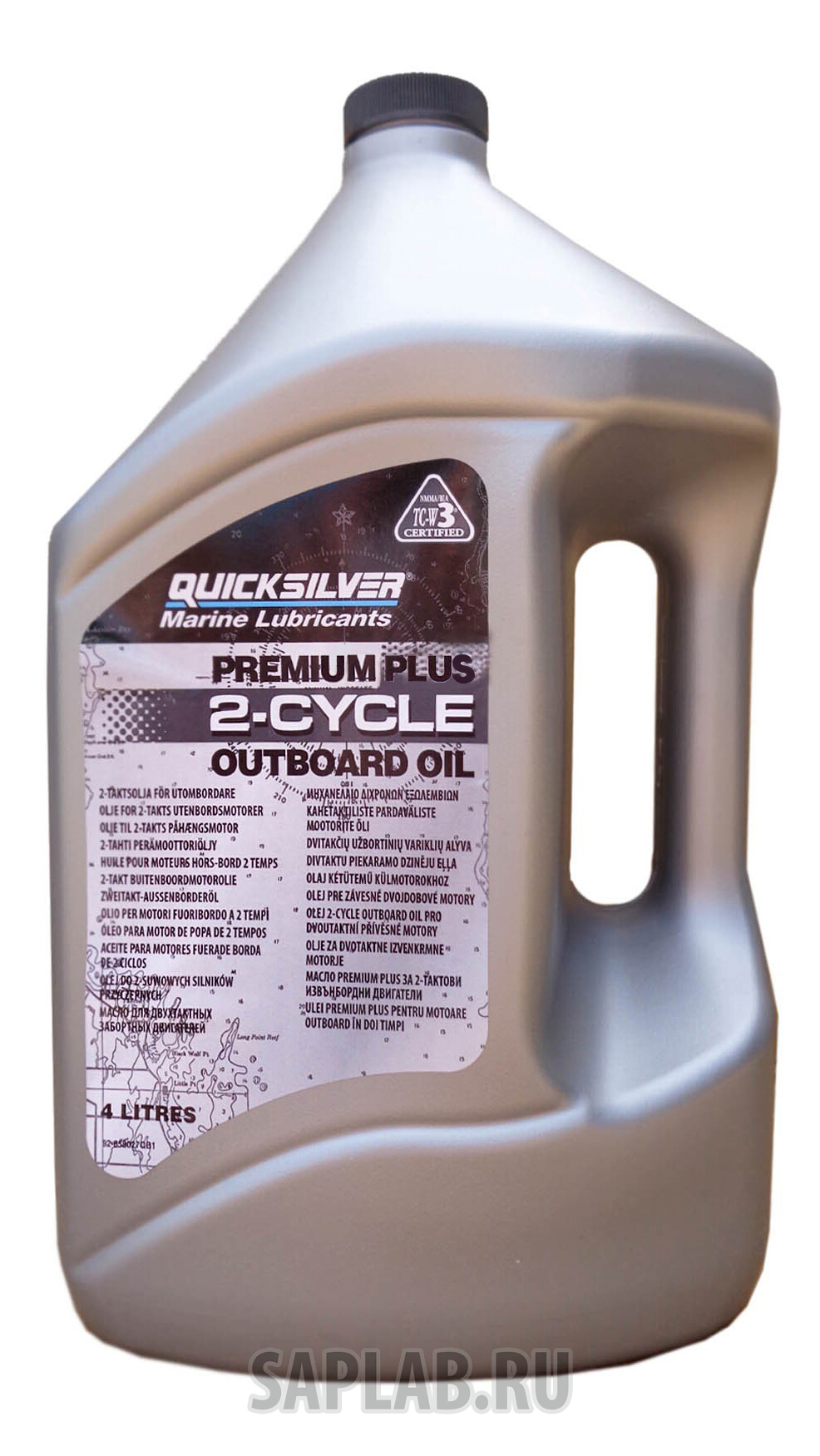 Купить запчасть QUICKSILVER - 92858027QB1 Моторное масло Quicksilver Premium Plus 2-Cycle Outboard Oil TC-W3 5W-30 4л