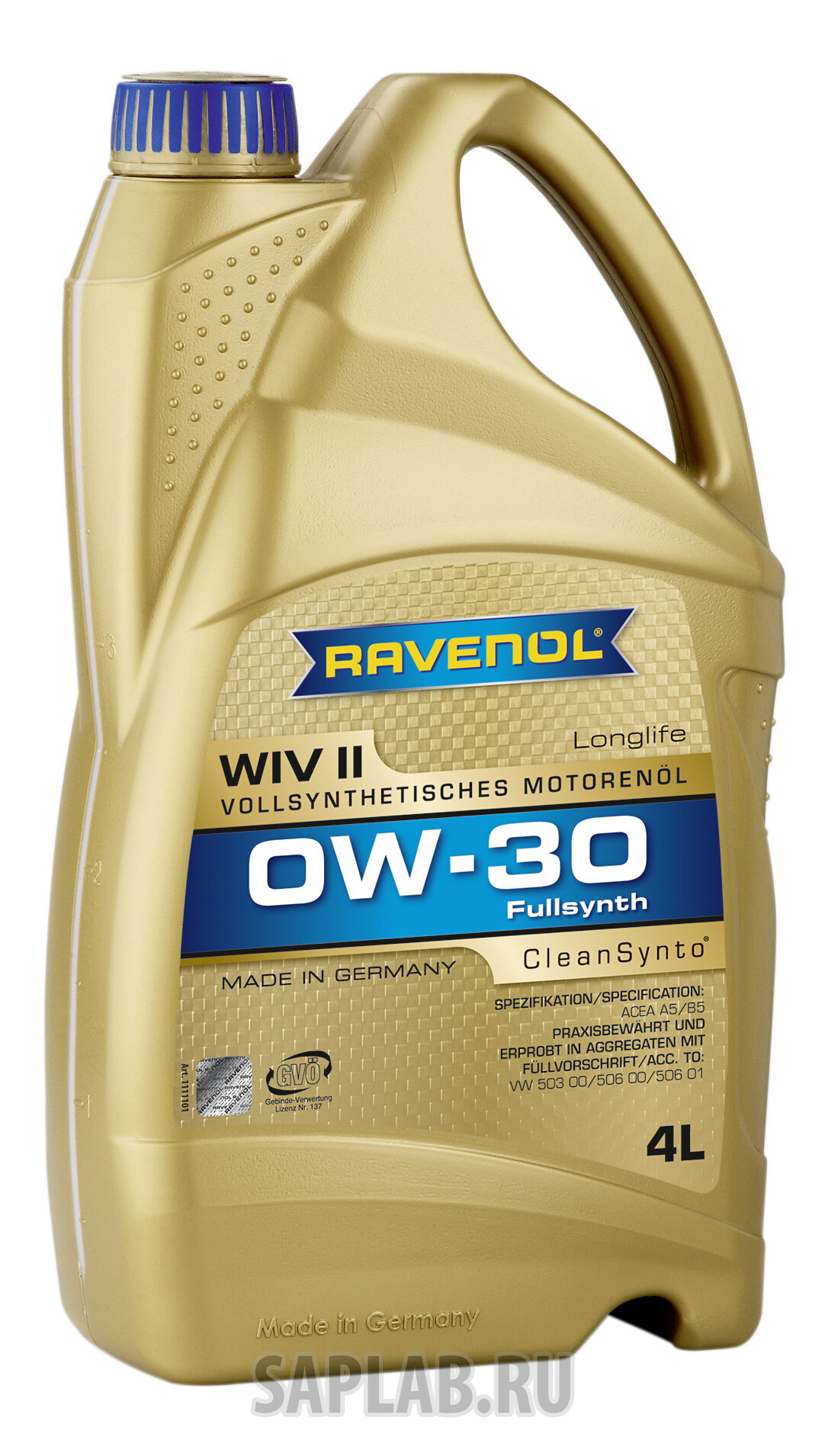 Купить запчасть RAVENOL - 4014835718494 Моторное масло Ravenol WIV SAE 0W-30 4л