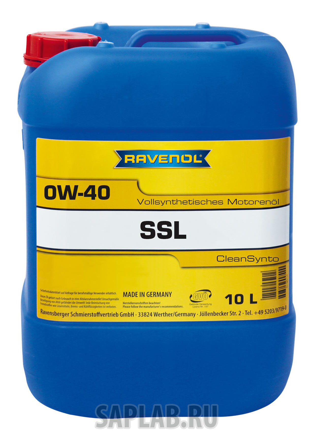 Купить запчасть RAVENOL - 4014835718746 Моторное масло Ravenol Super Synthetik Oel SSL SAE 0W-40 10л