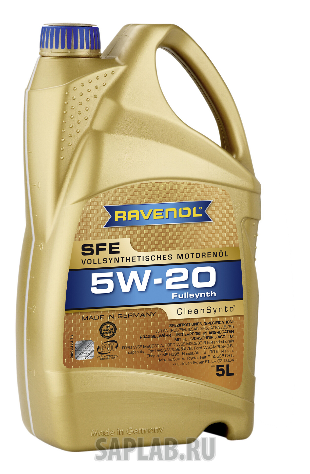 Купить запчасть RAVENOL - 4014835722552 Моторное масло Ravenol Super Fuel Economy SFE SAE 5W-20 5л