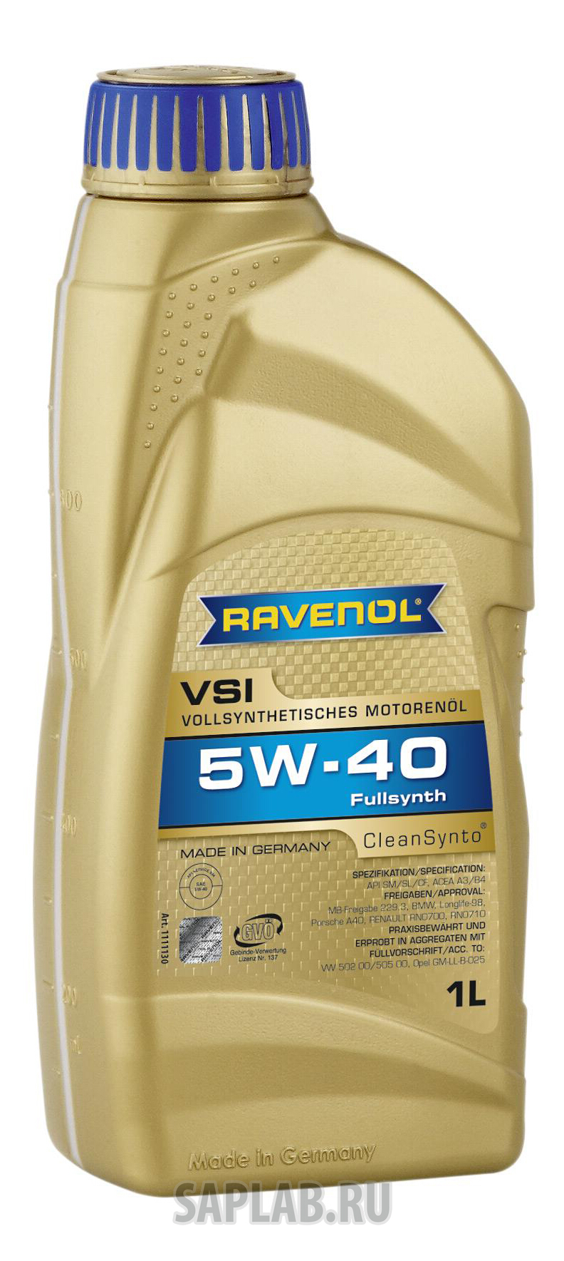 Купить запчасть RAVENOL - 4014835723511 Моторное масло Ravenol VSI SAE 5W-40 1л