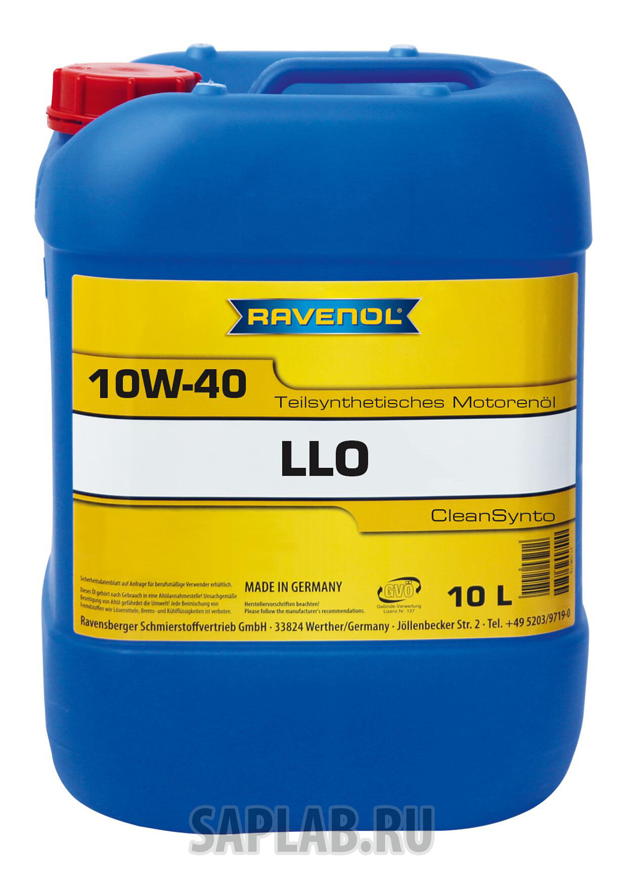 Купить запчасть RAVENOL - 4014835724341 Моторное масло Ravenol LLO SAE 10W-40 10л