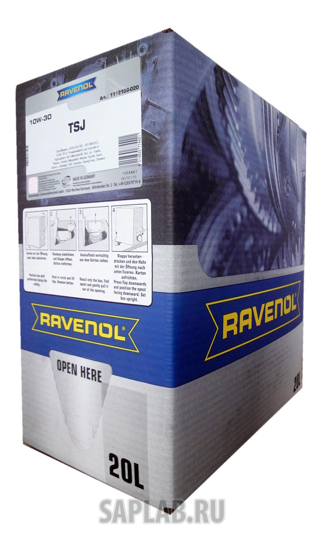 Купить запчасть RAVENOL - 4014835774421 Моторное масло Ravenol TSJ SAE 10W-30 20л