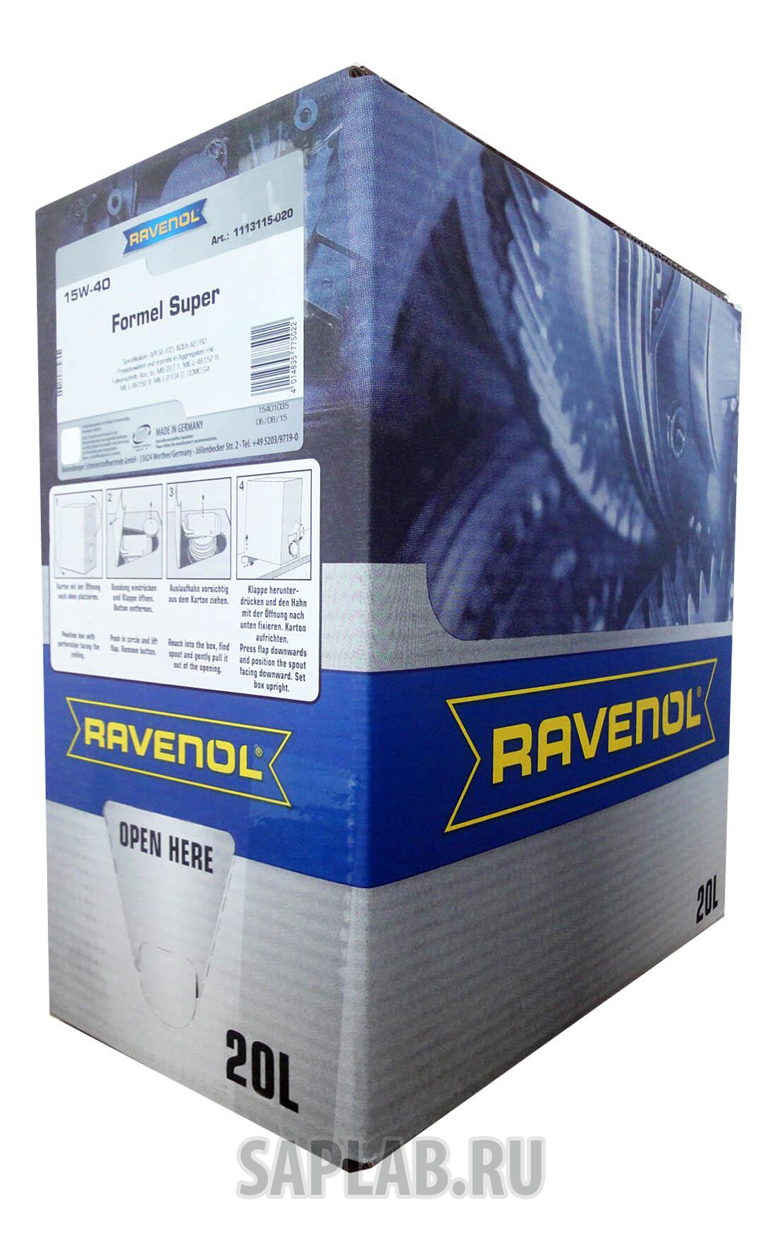 Купить запчасть RAVENOL - 4014835775022 Моторное масло Ravenol Formel Super SAE 15W-40 20л