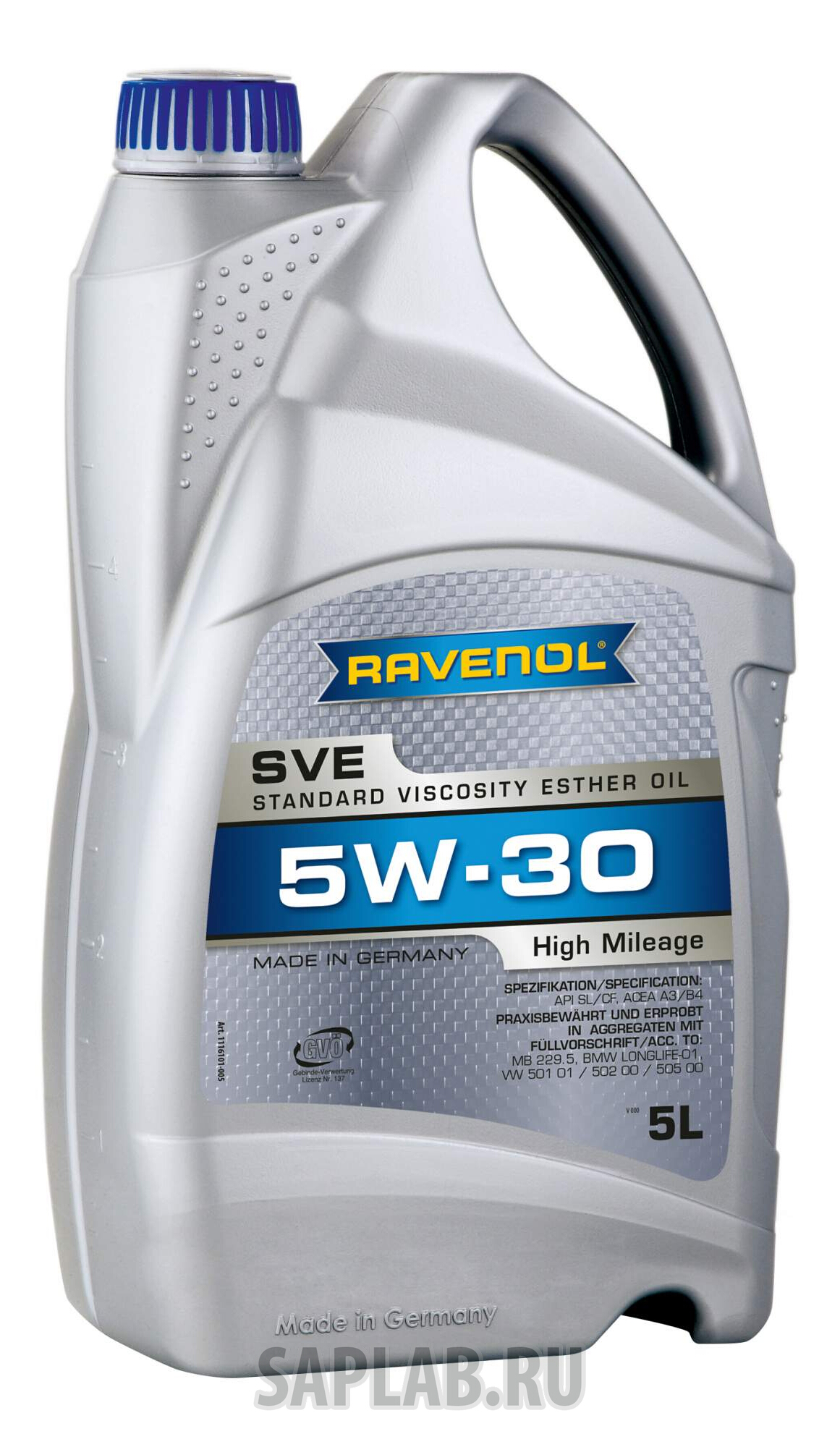 Купить запчасть RAVENOL - 4014835802810 Моторное масло Ravenol SVE Standard Viscosity Ester Oil SAE 5W-30 5л