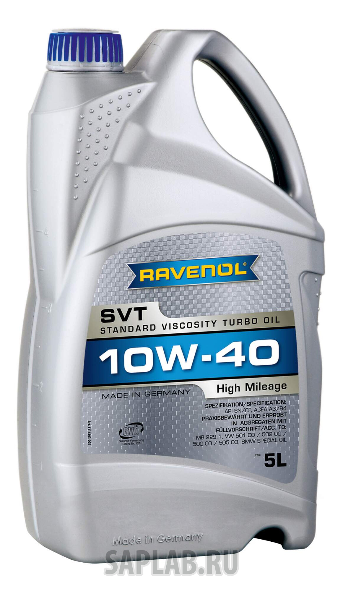 Купить запчасть RAVENOL - 4014835802872 Моторное масло Ravenol SVT Stand Viscosity Turbo Oil SAE 10W-40 5л