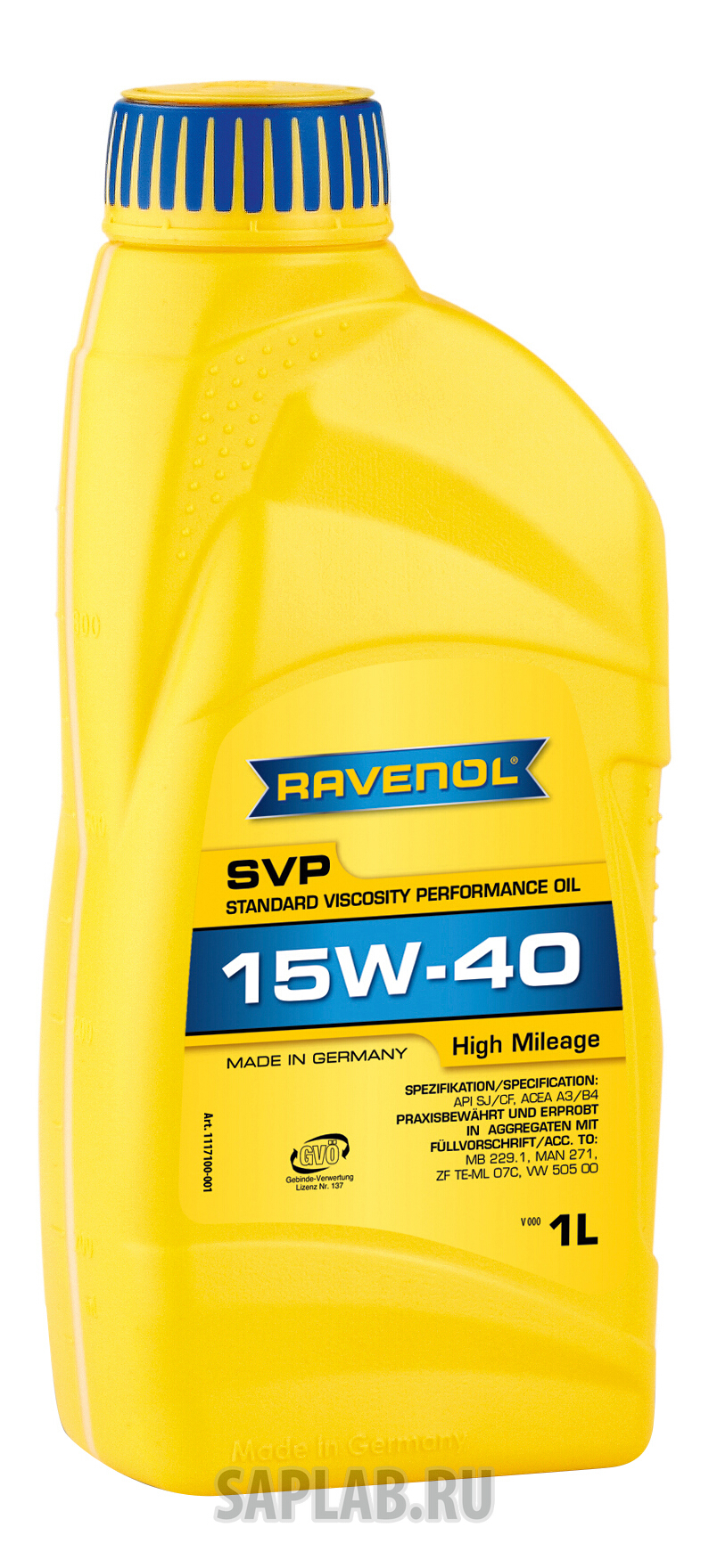 Купить запчасть RAVENOL - 4014835802889 Моторное масло Ravenol SVP Stand Viscos Perform Oil SAE 15W-40 1л