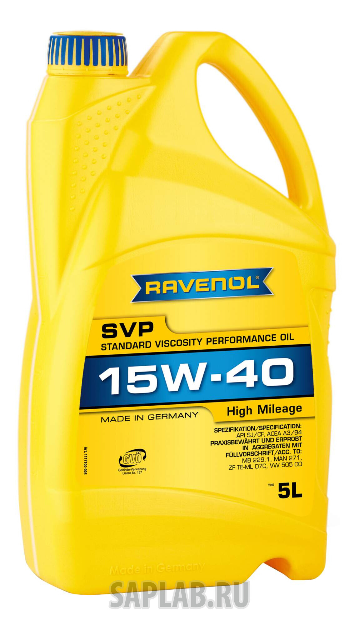 Купить запчасть RAVENOL - 4014835802902 Моторное масло Ravenol SVP Stand Viscos Perform Oil SAE 15W-40 5л