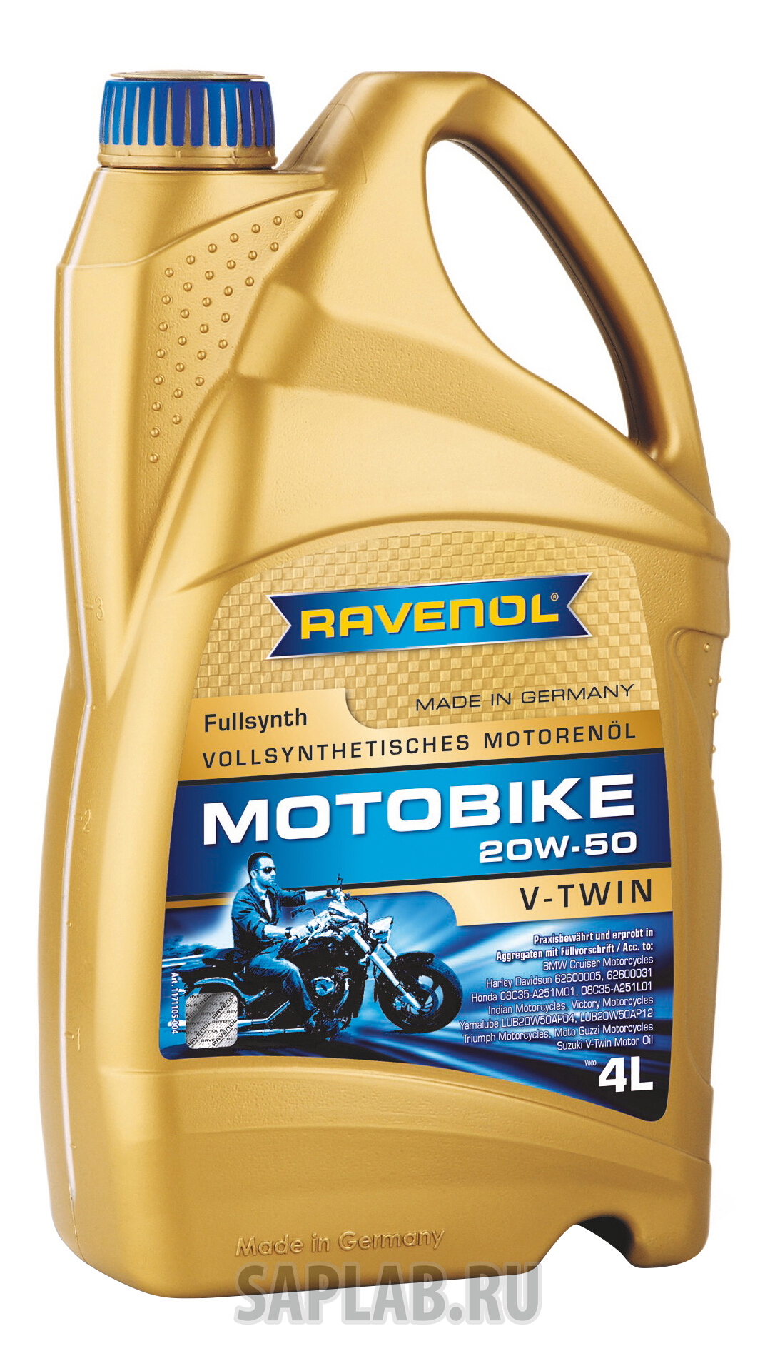 Купить запчасть RAVENOL - 4014835803268 Моторное масло Ravenol Motobike V-Twin SAE 20W-50 4л