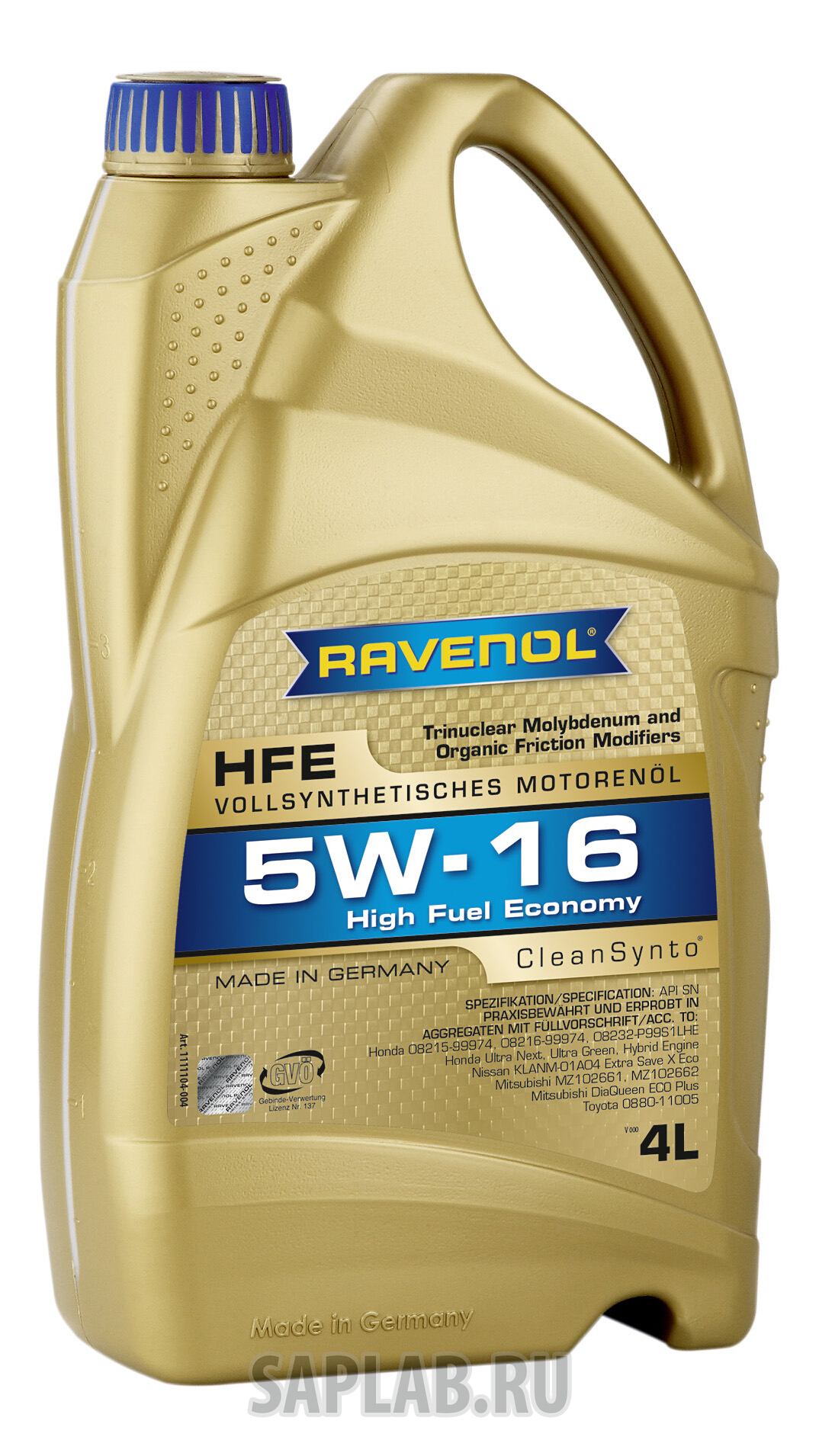 Купить запчасть RAVENOL - 4014835812291 Моторное масло Ravenol High Fuel Economy HFE SAE 5W-16 4л