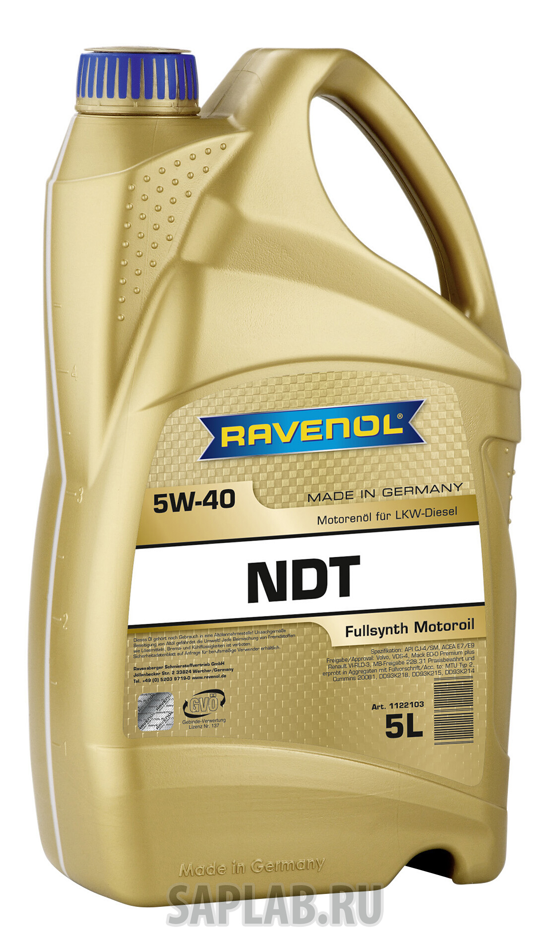 Купить запчасть RAVENOL - 4014835839687 Моторное масло Ravenol NDT SAE 5W-40 5л