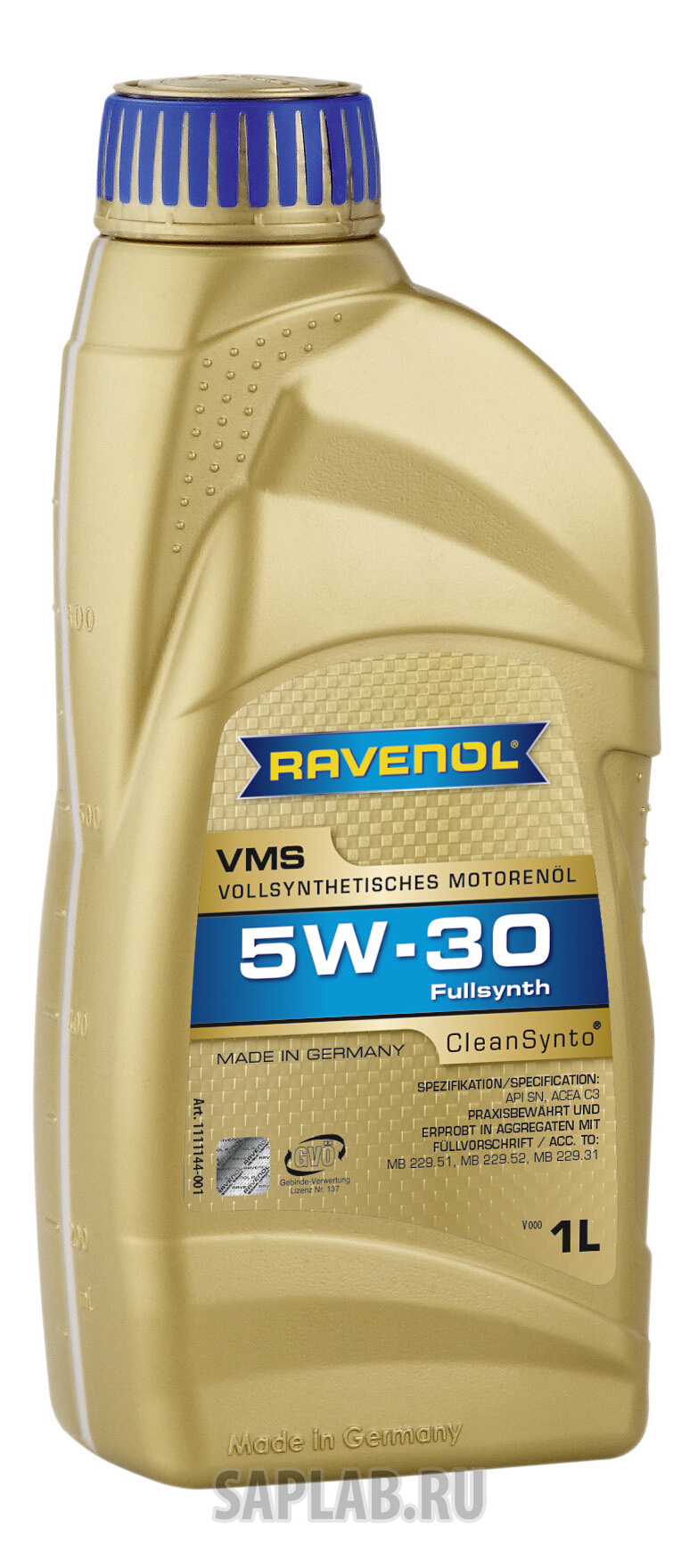 Купить запчасть RAVENOL - 4014835840416 Моторное масло Ravenol VMS SAE 5W-30 1л