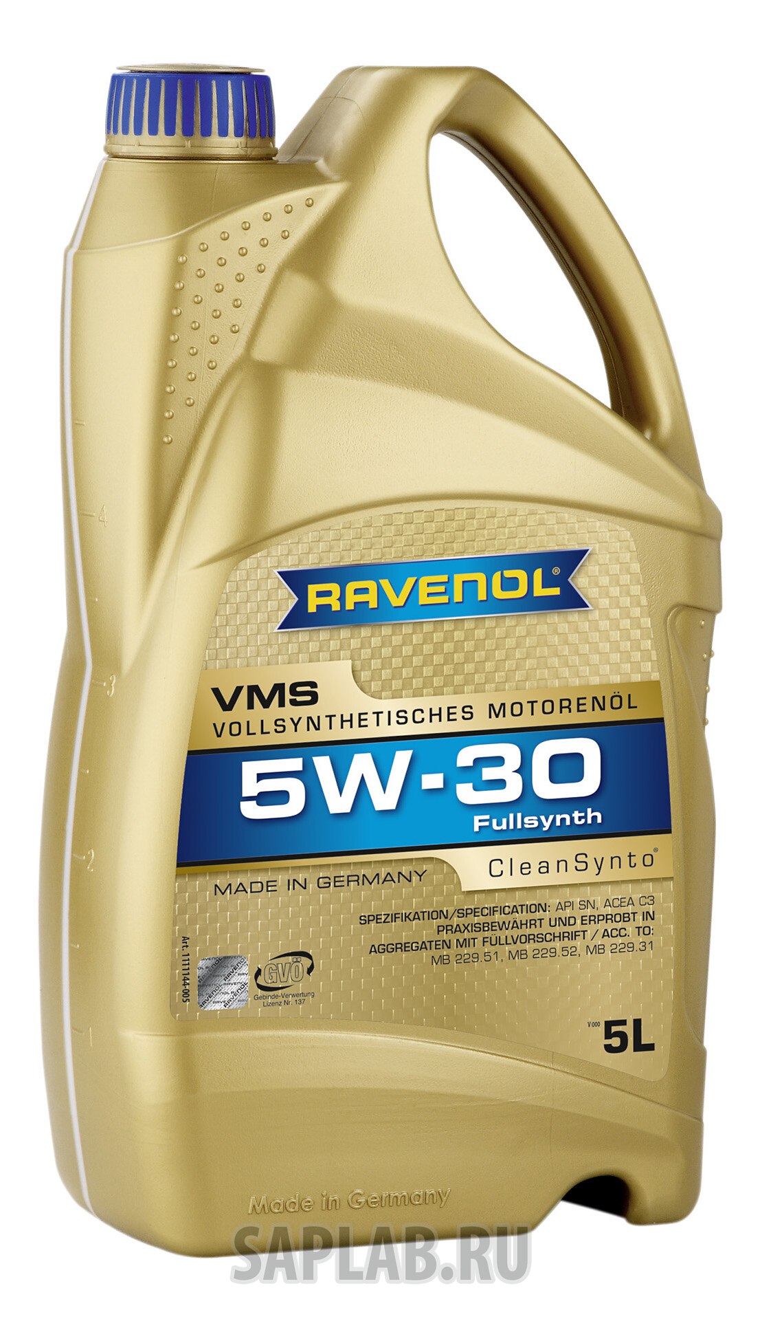 Купить запчасть RAVENOL - 4014835840805 Моторное масло Ravenol VMS SAE 5W-30 5л