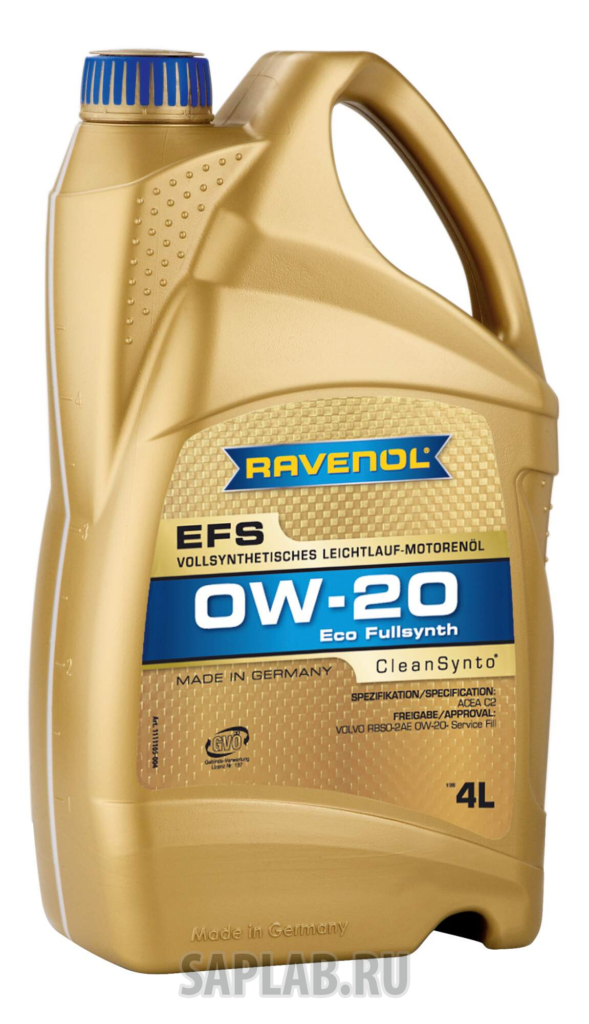 Купить запчасть RAVENOL - 4014835843158 Моторное масло Ravenol EFS EcoFullSynth SAE 0W-20 4л