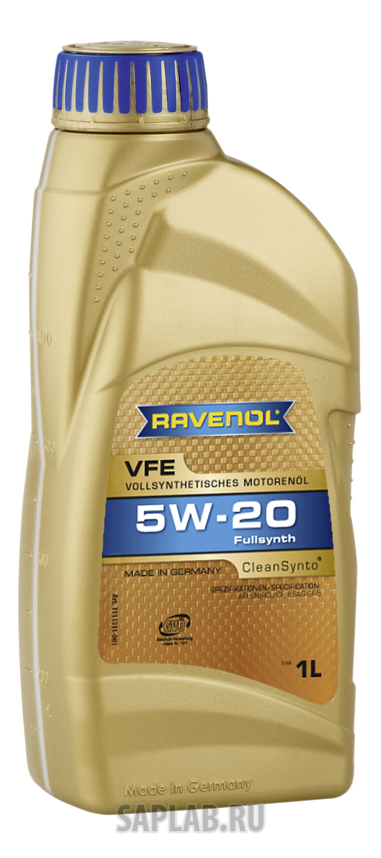 Купить запчасть RAVENOL - 4014835846036 Моторное масло Ravenol VFE SAE 5W-20 1л