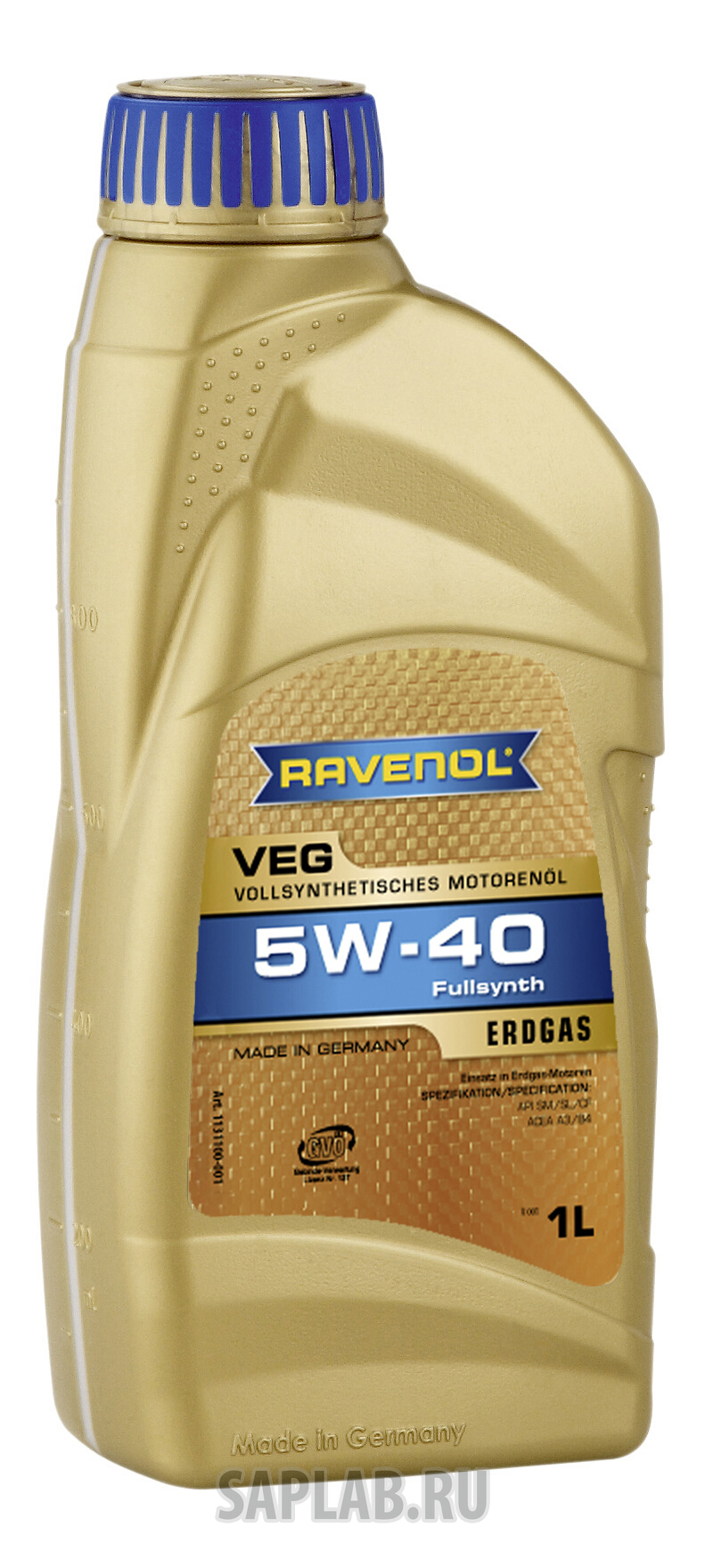 Купить запчасть RAVENOL - 4014835848313 Моторное масло Ravenol VEG SAE 5W-40 1л