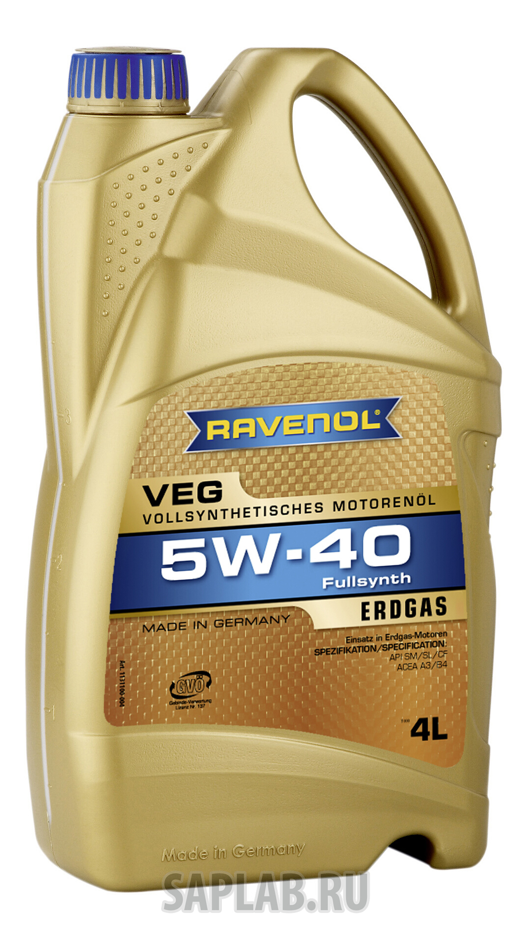 Купить запчасть RAVENOL - 4014835848344 Моторное масло Ravenol VEG SAE 5W-40 4л