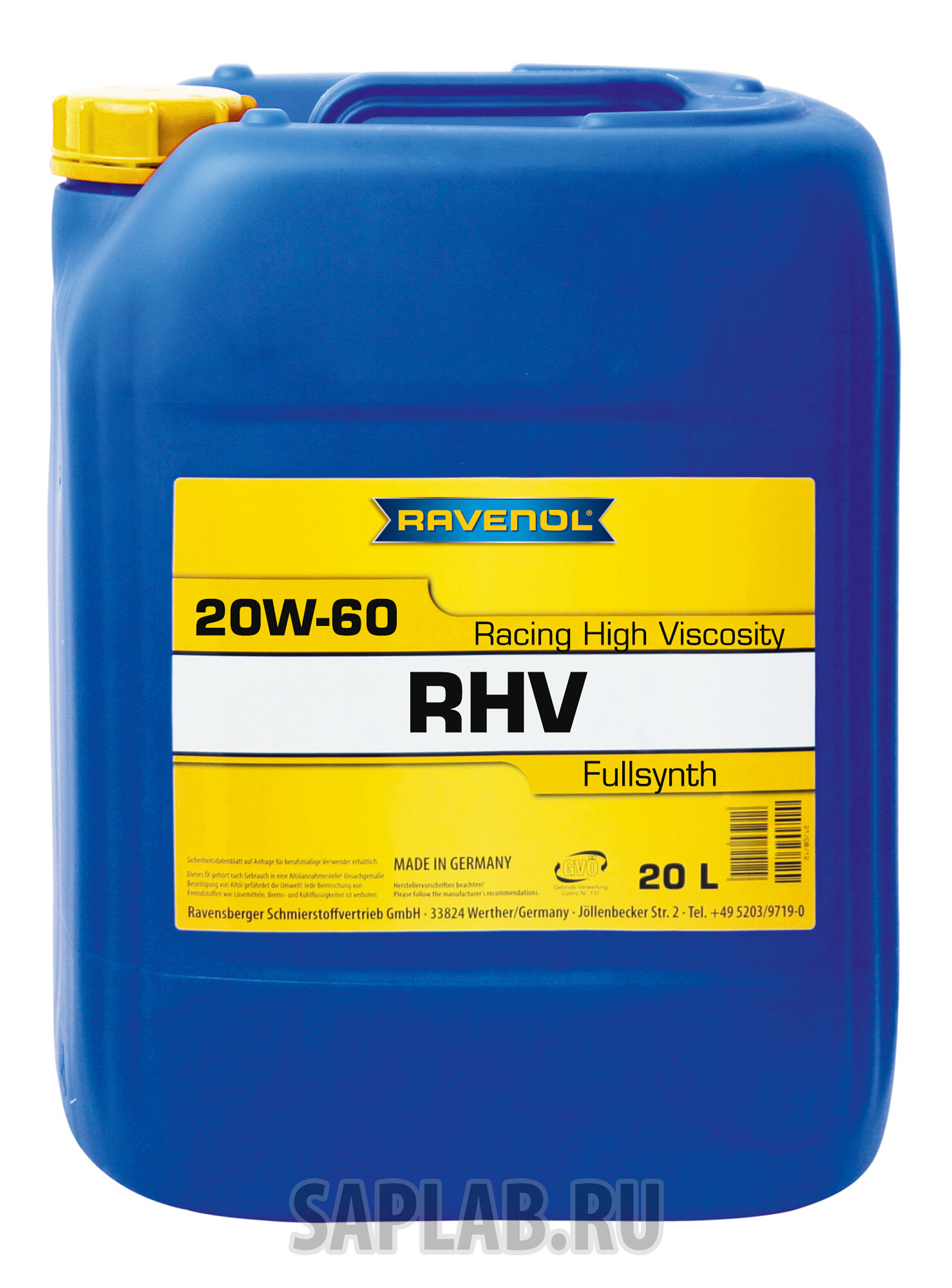 Купить запчасть RAVENOL - 4014835848979 Моторное масло Ravenol RHV Racing High Viscosity SAE 20W-60 20л