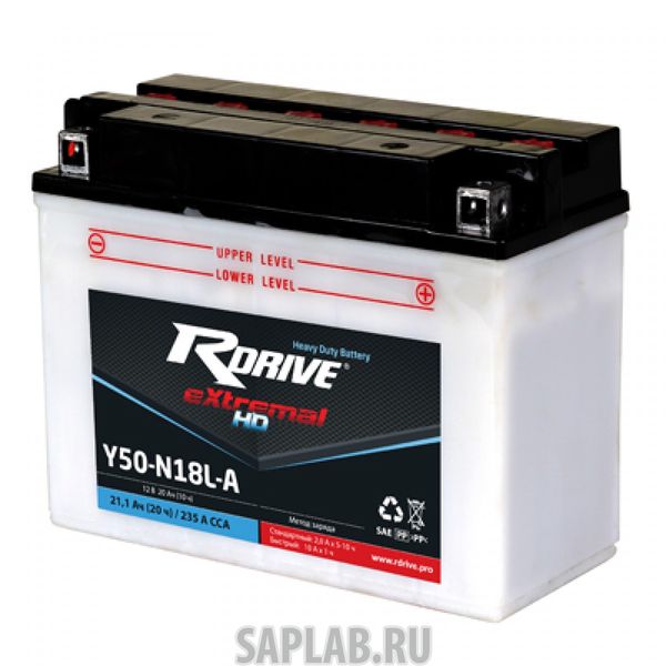 Купить запчасть  RDRIVE - RDRIVEY50N18LA Аккумулятор RDRIVE-Y50-N18L-A 12В 20Ач 235CCA 205x90x162 мм Обратная (-+)