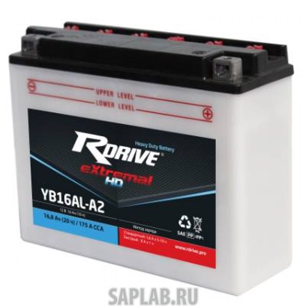 Купить запчасть  RDRIVE - RDRIVEYB16ALA2 Аккумулятор RDRIVE-YB16AL-A2 12В 16Ач 175CCA 207x72x164 мм Обратная (-+)