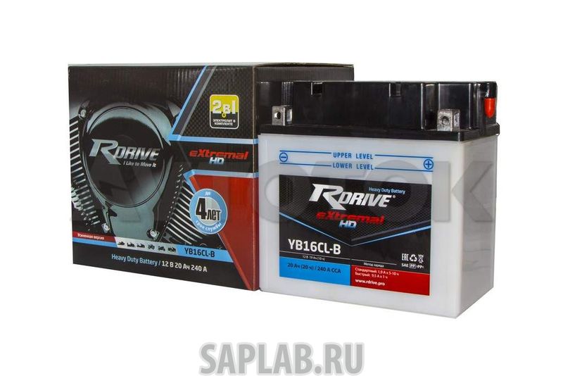 Купить запчасть  RDRIVE - RDRIVEYB16CLB Аккумулятор RDRIVE-YB16CL-B 12В 19Ач 240CCA 175x100x175 мм Обратная (-+)