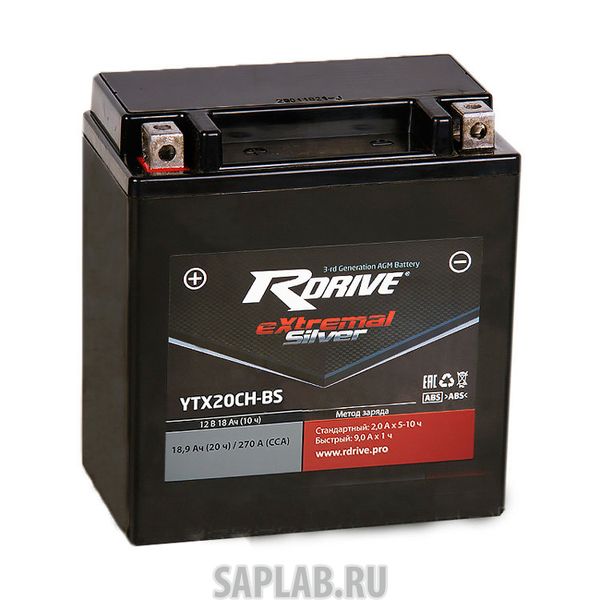 Купить запчасть  RDRIVE - RDRIVEYTX20CHBS Аккумулятор RDRIVE-YTX20CH-BS 12В 18Ач 270CCA 150x87x161 мм Прямая (+-)