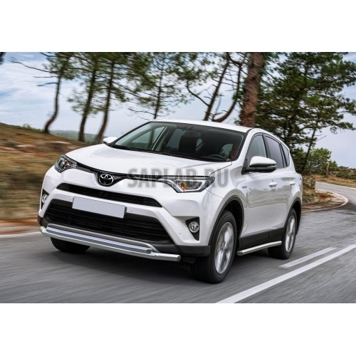 Купить запчасть RIVAL - R5718001 Защита переднего бампера Rival, d57+d42, Toyota Rav 4 V - все, 2015-, крепеж в комплекте, нержавеющая сталь