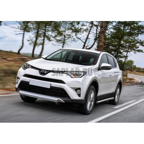 Купить запчасть RIVAL - R5718003 Защита переднего бампера Rival, d75+d42 "Овал", Toyota Rav 4 V - все, 2015-, крепеж в комплекте, нержавеющая сталь