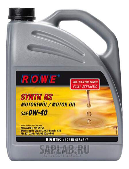 Купить запчасть ROWE - 2002040403 Моторное масло Rowe Hightec Synt RS 0W-40 4л