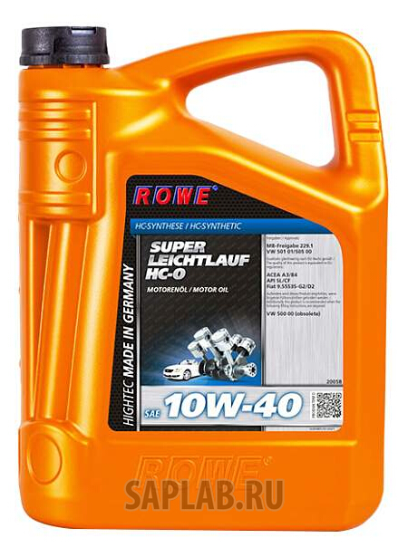 Купить запчасть ROWE - 20058005003 ROWE Hightec Super Leichtlauf HC-O 10W-40 5л