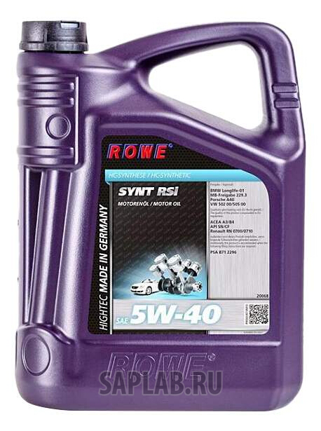 Купить запчасть ROWE - 20068004003 Моторное масло Rowe Hightec Synt RS 5W-40i 4л