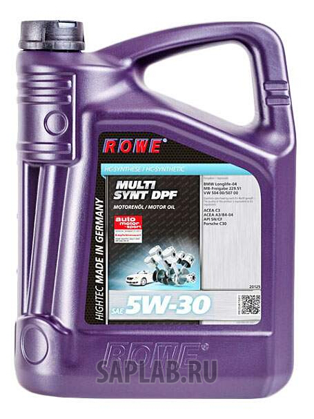 Купить запчасть ROWE - 20125005003 ROWE Hightec Multi Synt DPF 5W-30 5л