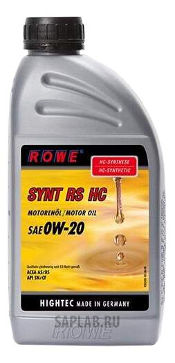 Купить запчасть ROWE - 2013417303 Моторное масло Rowe Hightec Synt RS HC SAE 0W-20 1л