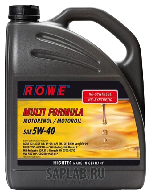 Купить запчасть ROWE - 20138005003 Моторное масло Rowe Hightec Multi Formula 5W-40 5л