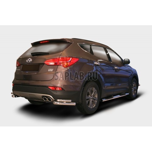 Купить запчасть SOUZ96 - HYSF761628 Защита задняя уголки d60/42 двойные,Hyundai Santa Fe 2013-, HYSF.76.1628