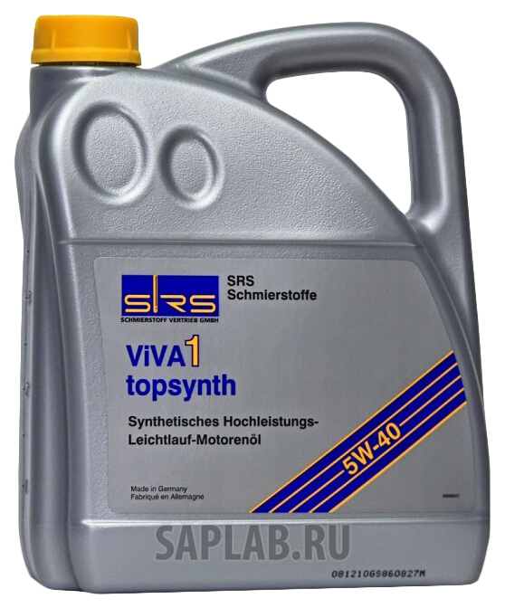 Купить запчасть SRS - 4033885000458 Моторное масло SRS Viva 1 topsynth 5W-40 4л