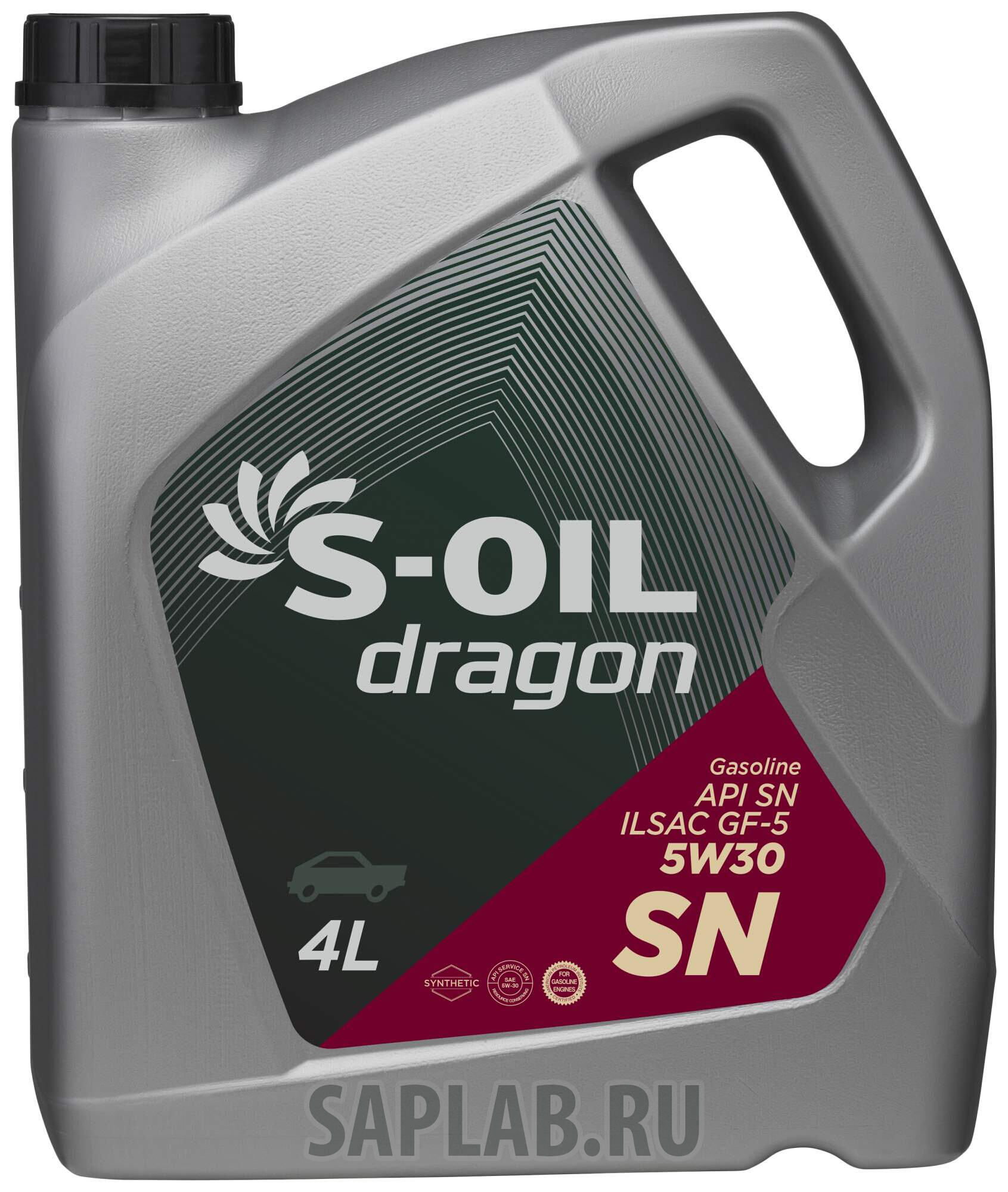 Купить запчасть S-OIL - DSN5W3004 Моторное масло S-oil Dragon SN 5W-30 4л